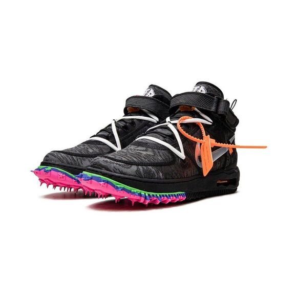 Off-White x Nike Air Force 1 Virgil Abloh Mid Top Sneaker Black DO6290-001 sz 12 - Picture 1 of 12